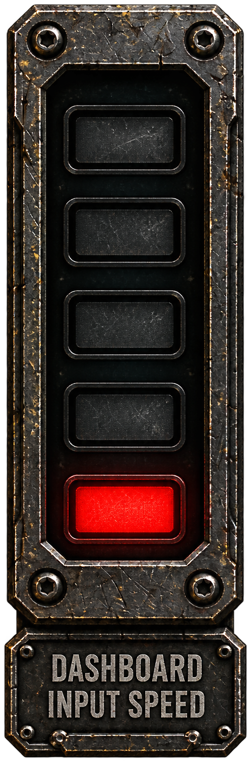 Dashboard input speed: one red bar