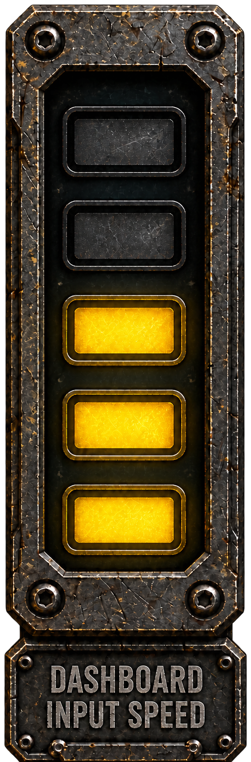 Dashboard input speed: three yellow bars